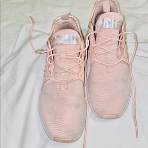 Adidas Girls Kids pink soft toe running sneakers